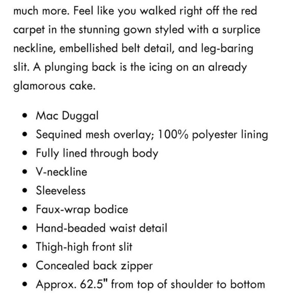 Mac Duggal Sequined Sleeveless Wrap Over Gown Dress Red - Picture 10 of 10